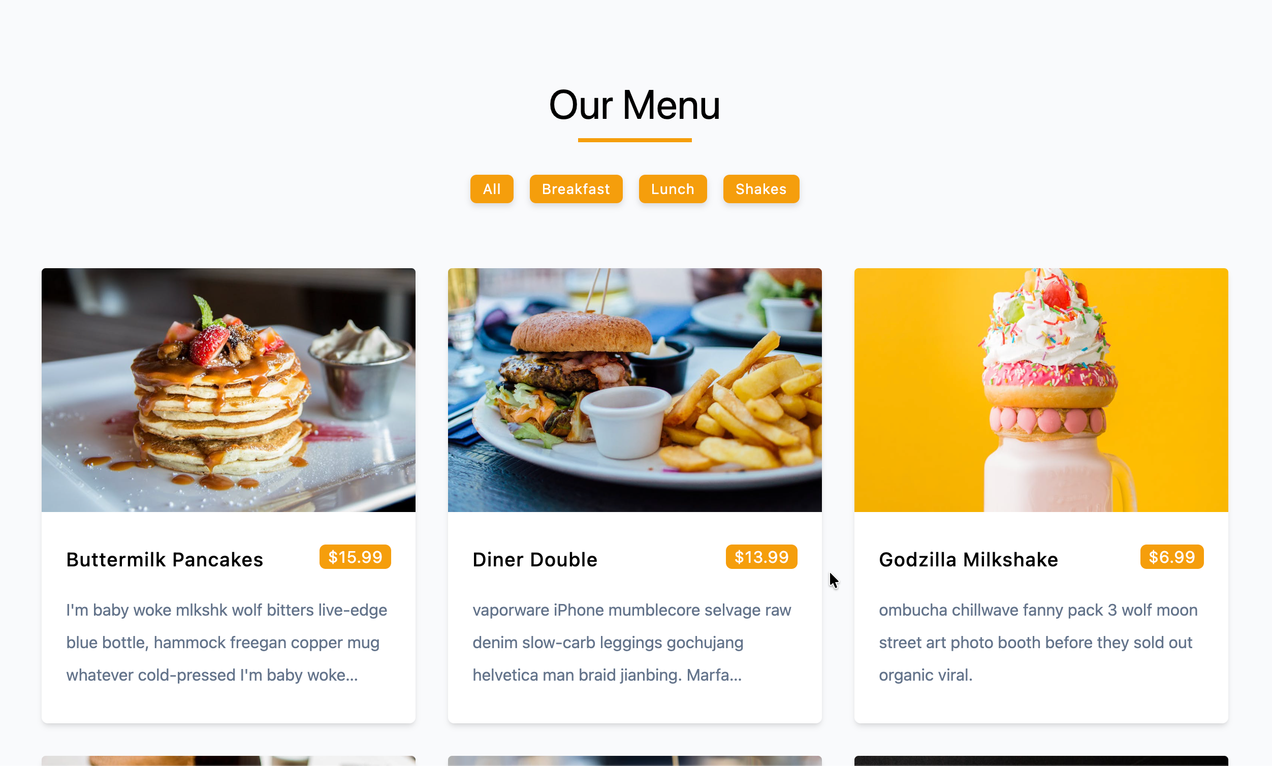 menu project